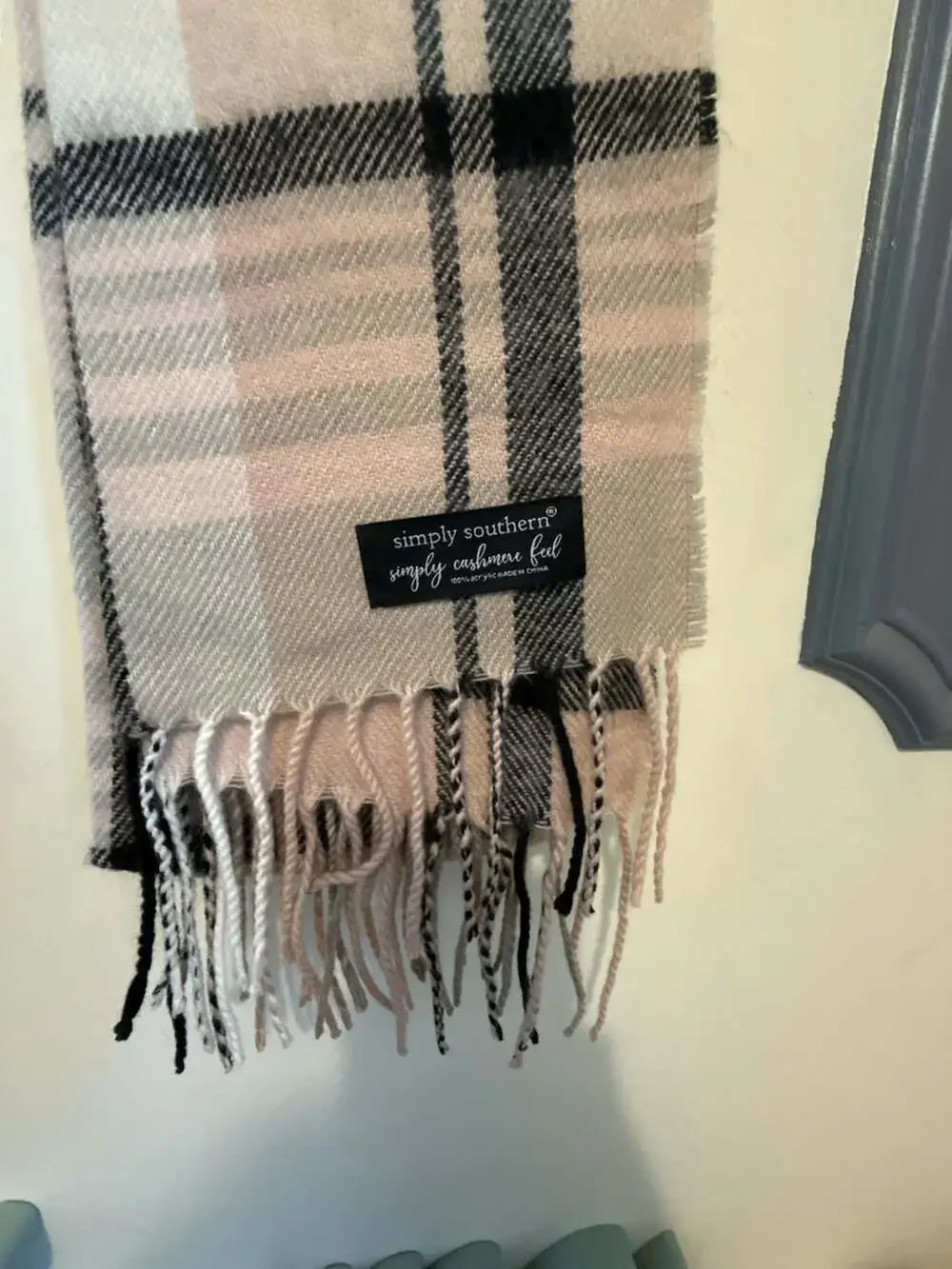 Simply Southern Simply Warm Plaid Fringed Scarf